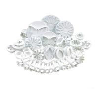 Vilgftyiet Lot de 33 moules à gâteau cylindriques pour pâtisserie et décoration multi-styles | Pour des outils polyvalents en silicone pour cupcakes, cookies, fondants et travaux manuels