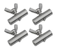 Vilgftyiet Lot de 4 butées de rail d'auvent de 8 mm pour caravane et camping-car, en acier inoxydable avec écrous, accessoires de tente de camping