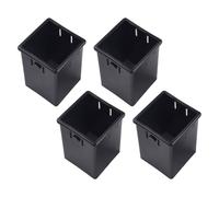 Vilgftyiet Lot de 4 manchons carrés en plastique pour exercices abdominaux, accessoires d'équipement de fitness, compatibles avec les tubes de 40 à 60 mm de diamètre, noir (A/B/C/D/E/G)