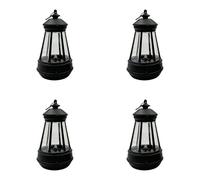 Vilgftyiet Lot de 4 mini lanternes solaires pour décoration d'extérieur, 13 x 7,5 cm, abat-jour en acrylique résistant aux intempéries, pièces de rechange en plastique noir, charge solaire de 6 à 8