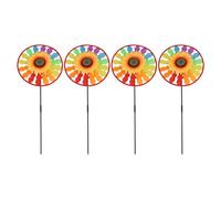 Vilgftyiet Lot de 4 moulins à vent en forme de tournesol arc-en-ciel