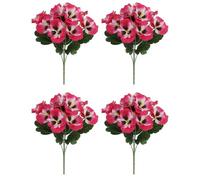 Vilgftyiet Lot de 4 pensées artificielles 35 cm | Ces pensées artificielles réalistes apportent des couleurs vives à votre décoration d'intérieur sans entretien.