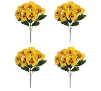 Vilgftyiet Lot de 4 pensées artificielles 35 cm | Ces pensées artificielles réalistes apportent des couleurs vives à votre décoration d'intérieur sans entretien.