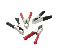 Vilgftyiet Lot de 4 pinces crocodiles isolées, 30 A très résistantes pour câbles de test crocodile avec longueur de mâchoire de 75 mm, rouge/noir pour voiture, camionnette, bateau, camping et test de