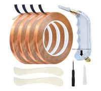 Vilgftyiet Lot de 4 rouleaux de ruban adhésif en cuivre doublé noir pour travaux manuels sur vitrail, 0,9 cm de large x 30,6 m par rouleau, adhésif robuste avec dos noir pour une visibilité sur verre