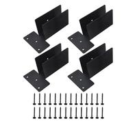 Vilgftyiet Lot de 4 supports de montage latéraux pour pergola 5,1 x 10,2 cm, joint supérieur pour bois d'œuvre, acier au carbone avec revêtement noir, compatible avec les structures de jardin de