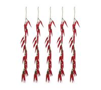 Vilgftyiet Lot de 5 guirlandes artificielles à suspendre en polyron pour décoration de jardin de ferme, 50 à 55 cm de long, rouge et vert