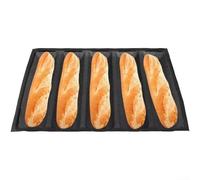 Vilgftyiet Lot de 5 moules à pain perforés en silicone pour la cuisson, moule anti-adhésif avec trous de circulation d'air pour une croûte croustillante, plateau en acier au carbone robuste pour