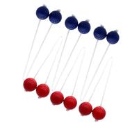 Vilgftyiet Lot de 6 balles de rechange pour jeu de lancer de balle de golf en polyéthylène avec cordon en nylon de 50 cm, 42 mm de diamètre, pour jeux de jardin et de pelouse Rouge + bleu