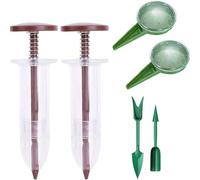 Vilgftyiet Lot de 6 outils de semis manuels avec poignées ergonomiques pour une plantation précise dans les petits jardins, balcons ou espaces intérieurs, construction compacte en plastique marron