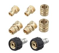 Vilgftyiet Lot de 8 adaptateurs pour nettoyeur haute pression avec raccords à dégagement rapide, M22 3/8" et 3/4", acier inoxydable et laiton, jusqu'à 5000 PSI pour un usage résidentiel et commercial