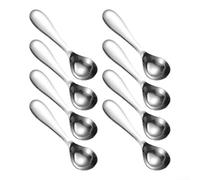 Vilgftyiet Lot de 8 cuillères à crème glacée en acier inoxydable pour dessert à la pastèque et aux fruits, bol incurvé profond avec prise en main lisse, ustensiles de cuisine argentés pour fête de