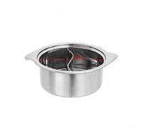 Vilgftyiet Marmite à deux compartiments en acier inoxydable avec séparateur, finition miroir, pour cuisinière à gaz et à induction, poignée résistante à la chaleur, 16 cm (16 cm)