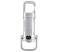 Vilgftyiet Mini crochet de poche porte-clés lampe de poche pour camping et randonnée en plein air - Lanterne LED avec 5 modes, crochet rotatif à 360°, charge rapide de type C, faisceau de 50 m, blanc