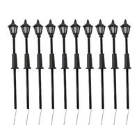 Vilgftyiet OO Lot de 10 lampadaires LED à échelle réduite pour chemin de fer, lumière blanche 3 V en plastique pour tracés de train et dioramas