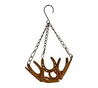 Vilgftyiet Panier de pot de fleurs rustique en fer à cheval à suspendre pour décoration de balcon ou de jardin Style cowboy occidental 28,5 x 29 cm