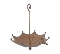 Vilgftyiet Parapluie Mangeoire à oiseaux pour l'extérieur, décoration de jardin en métal marron rustique avec design résistant aux intempéries, 20 x 17 x 14 cm, pour nourrir les oiseaux et attirer la