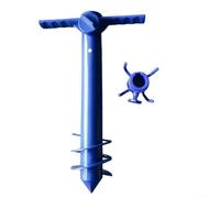 Vilgftyiet Parasol de plage avec poignée ergonomique, piquet en spirale coupe-vent et support de parasol en ABS pour jardin, camping, pique-nique, design léger et portable (2)
