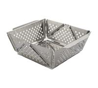 Vilgftyiet Passoire pliable et panier de rangement, panier de filtre à eau pliable en acier inoxydable pour cuisine et barbecue, 23,5 x 20 x 10 cm, passe au lave-vaisselle, design peu encombrant
