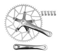 Vilgftyiet Pédalier ultraléger CNC AL6061 pour vélo 50T 130BCD 170 mm pour vélo pliable, vélo de route et E-Bikes avec plateau étroit large compatible avec 9/10/11 vitesses
