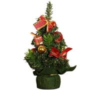 Vilgftyiet Petit sapin de Noël décoration de bureau 22 cm DIY Décoration | Pré-décoré avec des ornements chatoyants et un feuillage texturé pour un charme festif sans effort sur n'importe quel bureau