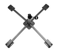 Vilgftyiet Pied de parasol robuste en acier pour l'extérieur, trou central réglable de 3,2 cm, design pliable, portable, noir, 14 x 44 x 14 cm