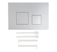 Vilgftyiet Plaque de bouton de chasse d'eau double compatible avec GEBERIT Sigma01 Sigma20 Sigma21 Sigma30 Sigma50 UP300 Cadre chromé Panneau de chasse d'eau en plastique 164 x 246 mm (argenté)