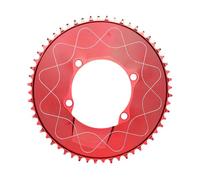 Vilgftyiet Plateau de vélo de route simple fermé BCD110mm 4 boulons à dents étroites pour Shimano R7000/R8000/R9100/R7100/R8100/R9200/RX510 - Alliage d'aluminium, décalage 3 mm, rouge 48T