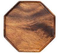 Vilgftyiet Plateau octogonal en bois de noyer style japonais | Fabriqué à la main à partir de bois de noyer naturel avec un design octogonal lisse pour servir du thé