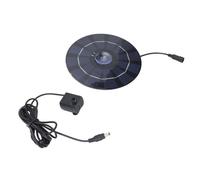 Vilgftyiet Pompe de fontaine solaire 10 W avec panneau solaire pour bassin de jardin et terrasse, débit d'eau stable, installation facile en extérieur, noir