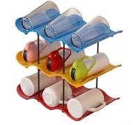 Vilgftyiet Porte-gobelet multicouche en forme de vague, gain de place, armoire de cuisine de rangement pour tasses, café, dosettes de thé, sachets de thé, ABS et support en acier inoxydable, bleu (4