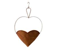 Vilgftyiet Pot de fleurs en métal en forme de cœur à suspendre pour décoration de jardin ou de maison, panier rustique en fer pour plantes grasses ou mangeoire à oiseaux, présentoir de plantes