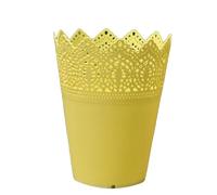 Vilgftyiet Pot de fleurs en plastique creux pour fleurs percées Couronne Dentelle Vase de rangement