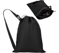 Vilgftyiet Sac de rangement extensible pour tuyau d'arrosage en tissu Oxford 600D robuste avec ventilation en maille et cordon de fermeture, jusqu'à 30,5 m, noir