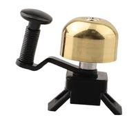 Vilgftyiet Sonnette de vélo vintage en alliage de cuivre pour vélo de route - Klaxon de sécurité clair, 22,5 mm de diamètre, finition noir/or, compatible avec guidon jusqu'à 38 mm