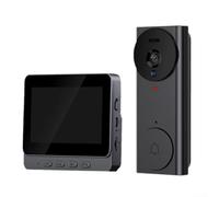 Vilgftyiet Sonnette vidéo sans fil avec moniteur de 4,3", connexion 2,4 G, audio bidirectionnel, caméra grand angle 130° avec vision nocturne pour la sécurité à domicile