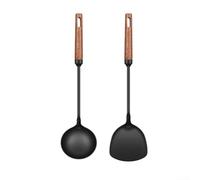 Vilgftyiet Spatule Wok en fer avec manche en bois, pelle à frire en acier nitridé haute température pour la cuisine de restaurant, résistante à la chaleur jusqu'à 250 °C, ustensile de cuisine