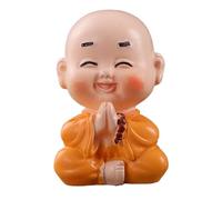 Vilgftyiet Statue de petit moine en résine pour jardin et intérieur, décoration zen miniature, pour artisanat en résine orange pour micro paysage, 2,1 à 3,9 cm