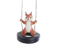 Vilgftyiet Statuette de jardin en résine à suspendre en forme d'écureuil | Cette décoration en résine fabriquée à la main en forme d'écureuil ajoute un charme rustique à vos arbres de jardin