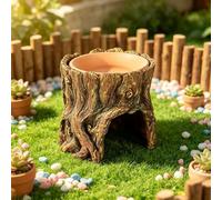 Vilgftyiet Statuette de jardin en résine souche d'arbre pour reptiles | Cette souche d'arbre réaliste en résine ajoute une touche rustique naturelle aux jardins, terrasses et enclos de reptiles.