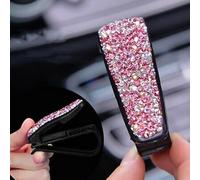 Vilgftyiet Support de lunettes de soleil de voiture Clip pour lunettes de soleil, lunettes et cartes d'identité - Rotation à 180° - ABS + strass Bling Design - Convient à tous les pare-soleils de