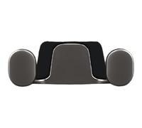 Vilgftyiet Support de téléphone de voiture double crochet en alliage de zinc et organisateur pour tableau de bord, porte ou siège - Gris acier + perle chromée, résistant aux rayures multi-positions