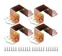 Vilgftyiet Supports de rail de lit en forme de U, charnières de support en métal résistantes à la rouille, pour structures de lit en bois, fournit une connexion sûre et stable (doré, 40 mm)