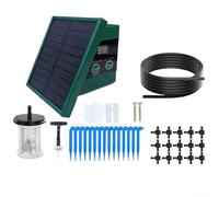 Vilgftyiet Système d'irrigation goutte à goutte automatique à énergie solaire, kit d'arrosage automatique avec minuterie numérique pour plantes de jardin, fleurs, légumes, tuyau de 10 m et contrôleur