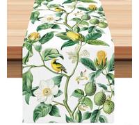 Vilgftyiet Table verte fruit de la passion pour chemin de table 33 x 183 cm, tissu polyester pour cuisine, salle à manger, décoration de fête festive pour 4 à 6 personnes