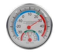 Vilgftyiet Thermomètre hygromètre analogique pour surveillance du climat intérieur avec plage de température -30 °C à 50 °C et plage d'humidité 20 - 90 %, station météo ABS blanc