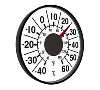 Vilgftyiet Thermomètre mécanique en acrylique ABS sans pile nécessaire Affichage Celsius Fahrenheit de -40 à 60 °C Facile à installer pour serre, intérieur, café, fenêtre, bleu (noir)