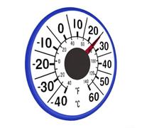 Vilgftyiet Thermomètre mécanique en acrylique ABS sans pile nécessaire Affichage Celsius Fahrenheit de -40 à 60 °C Facile à installer pour serre, intérieur, café, fenêtre Bleu (bleu)