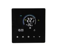 Vilgftyiet Thermostat électrique 25 A pour chauffage au sol avec contrôle de température réglable 5-90 °C, écart de 0,5 à 10 °C, boîtier PC ignifuge, noir ou blanc, 86 x 86 mm noir