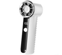 Vilgftyiet Ventilateur portatif rechargeable par USB - Affichage numérique LED - 100 vitesses réglables - Turbo silencieux - Pour le camping - 100 g - Lumière blanche